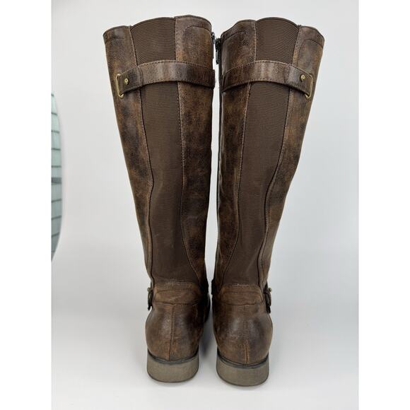 Baretraps Sophy Brown Riding Boots Women’s 7.5M Faux Leather Tall Zip Equestrian - Picture 5 of 9